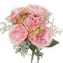 Umělá růžová kytice SIERRA hydrangea echevérie, růžová, 25cm, Ø25cm