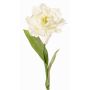 Umělý papouščí tulipán STEFANIE, bílo-zelený, 65cm, Ø14cm