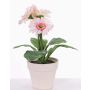 Umělá gerbera SIMONE v dekoračním květináči, růžová, 30cm, Ø9,5cm