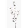 Umělecká bavlněná ratolest CASAS s květinami, zelená, 85cm