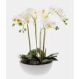 Umělá orchidej phalaenopsis MINA v keramickém květináči, bílá, 60cm