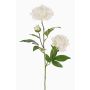Textilní květina pivoňka ONYX, krémovo-bílý, 75cm, Ø10-13cm