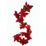 Umělá girlanda z poinsettie TISHA, červená, 180 cm, Ø18-23 cm