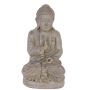 Šedá dekorační figurka Buddhy SHANTA, sedící a meditující, 45cm