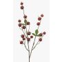 Dekorativní větvička bramborové růže BREVON se šípky, červená, 80cm