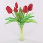 Umělá kytice tulipánu LEANA, červená, 30cm, Ø20cm