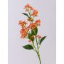 Dekorativní větev sněhové koule LABIBA s poupaty, oranžová, 60cm
