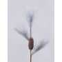 Umělá borová větev LAIDYS se šiškami, stříbrná, 80cm