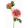 Umělý ranunculus SAGARA, růžovo-fuchsiovo-zelený, 45cm, Ø5-9cm