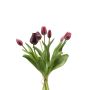 Umělá kytice tulipánů Mix LONA, červená-bordó, 40 cm
