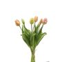 Umělá kytice tulipánů Mix LONA, růžová-broskvová-žlutá, 40 cm