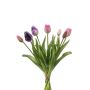 Umělá kytice tulipánů Mix LONA, růžovo-lila, 40cm