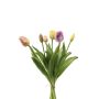 Umělá kytice tulipánů Mix LONA, žlutá-růžová-fialová, 40 cm
