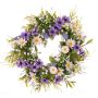 Umělý květinový věnec marguerite Cosmos MAGADI, Muscari, gypsophila, fialovo-bílý, Ø30cm