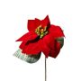 Umělá sametová poinsettie LIBASSE, červená, 45cm