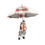 Závěsný Santa Claus SISSON se stínidlem, LED diodami, šedo-červený, 60 cm, Ø 50 cm