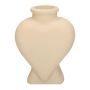 Skleněná dekorativní láhev BELEZA ve tvaru srdce, s podstavcem, pískově matná, 8,5 x 5,5 x 11,2 cm