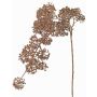 Umělá větvička sněhové koule SALFHY s poupaty, metalická světle růžová, 90cm