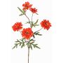Dekorativní větvička chryzantémy PRUDENCE, Eco Collection, červenooranžová, 75cm, Ø5-6,5cm