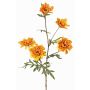 Dekorativní větev chryzantémy PRUDENCE, Eco Collection, žlutooranžová, 75cm, Ø5-6,5cm