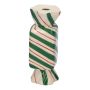Rohová váza na květiny Bonbon AMIEL z keramiky, s diagonálními liniemi, zeleno-červeno-bílá, 4,5x4,5x11,5cm