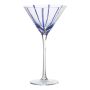 Sklenice na martini OCTAVIUS s pruhy, modro-čirá, 21 cm, Ø 12 cm