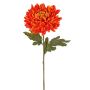 Textilní květina chryzantéma DELPHINA, oranžová, 65cm, Ø14cm