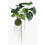 Umělý philodendron monstera deliciosa YUNUS, mechová koule, 80cm