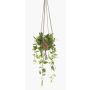 Umělý textilní závěsný koš na filodendron RUESCA, terakotový květináč, 90cm