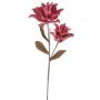 Plastová kamélie MUNIR s třpytkami, fialovo-červená, 120cm