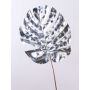 Umělý list philodendron monstera deliciosa AMETS, stříbrný, 90cm