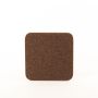 Čtvercový korkový lisovaný podtácek MANARA, tmavě přírodní, 14,5x14,5x2cm