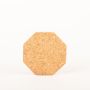 Osmihranný podšálek z lisovaného korku MANARA, přírodní, 1,5cm, Ø14cm