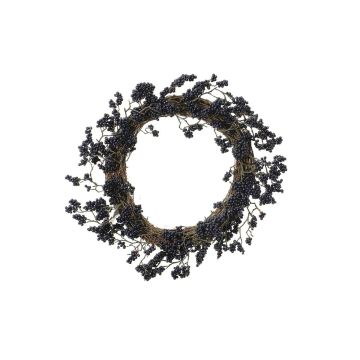 Dekorační věnec z bobulí CALLAN, modrý, Ø35cm Dekorační věnec z bobulí CALLAN, modrý, Ø35cm