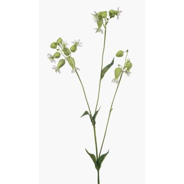 Umělá větvička kukačky PRANVERA s květy, bílo-zelená, 80cm