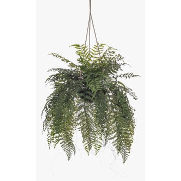 Umělá kapradina závěsný koš MAXROL, zemní koule, kořeny, závěsná, zelená, 85cm