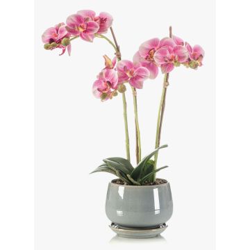Umělá orchidej Phalaenopsis JOLANA v keramickém květináči, růžová, 45cm