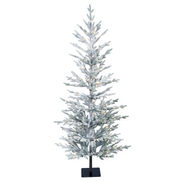 Umělý stromek, smrk LILLESAND SPEED DELUXE, s umělým sněhem, LED diody, 150cm, Ø65cm