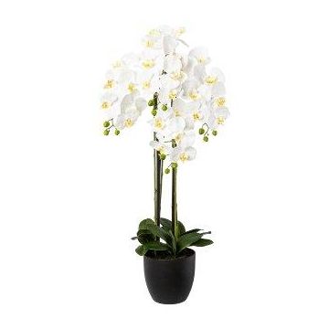 Umělá orchidej Phalaenopsis UKERNA v květináči z pryskyřice, bílá, 100 cm