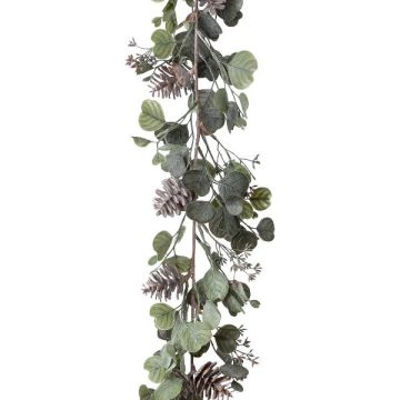 Umělý věnec eukalyptus SAFLOS, šišky, květy, šedozelený, 175cm Umělý věnec eukalyptus SAFLOS, šišky, květy, šedozelený, 175cm