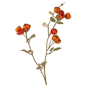 Umělá větvička kapustové růže LORRAINE, Eco Collection, oranžovo-žlutá, 60cm, Ø3cm