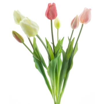 Umělá kytice tulipánů mix LONA, krémová-růžová-růžová, 45cm, Ø20cm