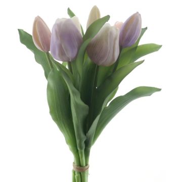 Umělá kytice tulipánů mix LONA, fialovo-lila-krémová, 30cm, Ø20cm