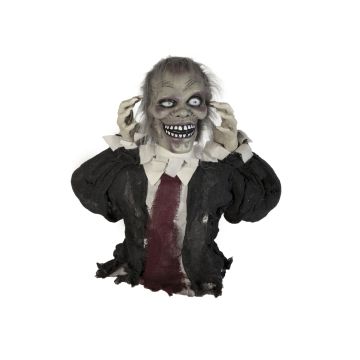 Halloween zombie / nemrtvý KUNIBERT, funkce zvuk pohybu, LED diody, 67cm