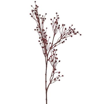 Umělá lněná větev QUOLL s trny, vínově červená, 65cm
