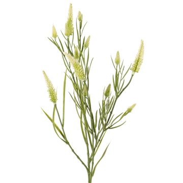 Dekorativní větvička EUTIN jetel s květy, bílo-zelená, 80cm