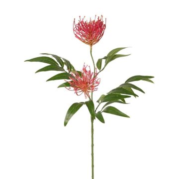 Umělé stříbrné větve VULKINTA s květy, růžová, 75cm, Ø8-10cm