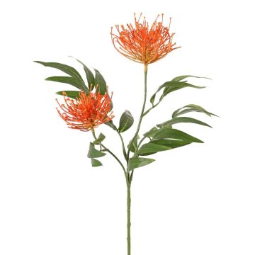 Umělý stříbrný dub VULKINTA s květy, oranžový, 75cm, Ø8-10cm