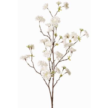 Umělá větev okrasná broskev KENZUN, květy, bílá, 110cm, Ø2-6cm