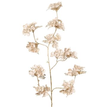 Sametová větev hortenzie PIRES, krémově zlatá, 110cm